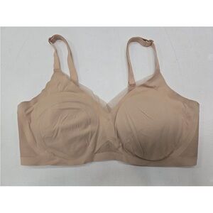 Honeylove Bra Liftwear Crossover Mesh Wire Free Support Comfort Sand Size L